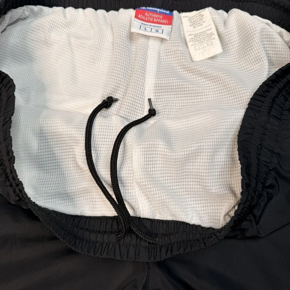 Champion Vintage Men's Black Athletic Track Pants‎ Joggers Zip Ankle L